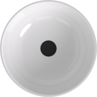 BANERA ROUND umyvadlo na desku, litý mramor, průměr 39cm, bílá/hnědá mat