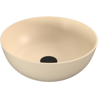 BANERA ROUND umyvadlo na desku, litý mramor, průměr 39cm, béžová mat