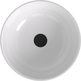 BANERA ROUND umyvadlo na desku, litý mramor, průměr 39cm, bílá/béžová mat