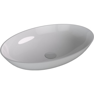 BANERA OVAL umyvadlo na desku, litý mramor, 60x40cm, bílá