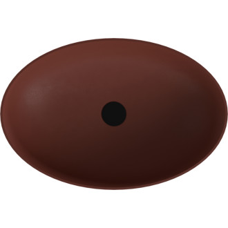 BANERA OVAL umývadlo na dosku, liaty mramor, 60x40cm, hnedá mat
