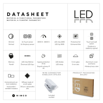 Nimco LED zrcadlo 1000x700 se dvěma dotykovými senzory ZP 12004VX