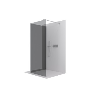 CERANO Sprchová zástěna Walk-in Onyx Corner Round L/P chrom, grafitové sklo 100x200