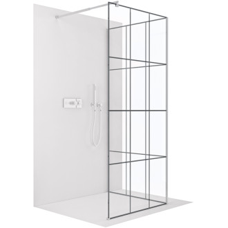 CERANO Sprchová zástěna Walk-in Onyx Corner Round L/P chrom, industriální sklo 140x200