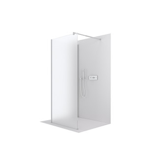 CERANO Sprchová zástěna Walk-in Onyx Corner Round L/P chrom, mléčné sklo 50x200