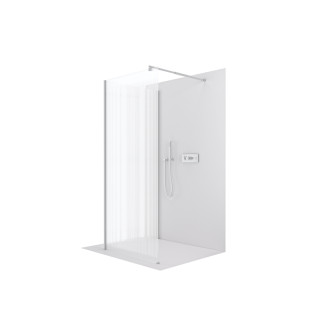CERANO Sprchová zástěna Walk-in Onyx Corner Round L/P chrom, rýhované sklo 90x200