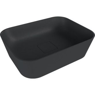BANERA SQUARE umyvadlo na desku, litý mramor, 50x36cm, antracit mat