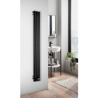 PILON otopné těleso 196x1800mm, se třemi háčky pro ručník, černá mat