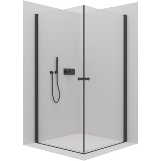 CERANO Sprchový kout Antelo Duo L/P černá mat, transparent sklo 70x70 křídlový