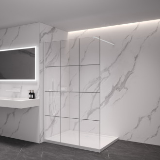 CERANO Sprchová zástěna Walk-in Industro L/P  8mm bílá matná/industriální sklo 100x200
