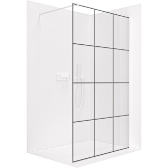 CERANO Sprchová zástěna Walk-in Industro L/P  8mm bílá matná/industriální sklo 100x200
