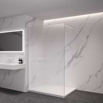 CERANO Sprchová zástěna Walk-in Onyx L/P  bílá matná, rýhované sklo 90x200