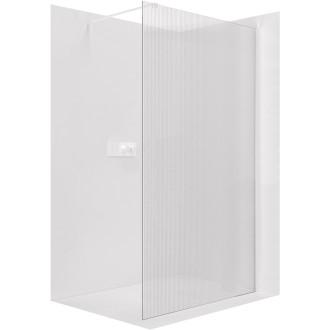 CERANO Sprchová zástěna Walk-in Onyx L/P  bílá matná, rýhované sklo 90x200