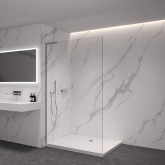 CERANO Sprchová zástěna Walk-in Onyx L/P L-levá  chrom, transparent sklo 120x200