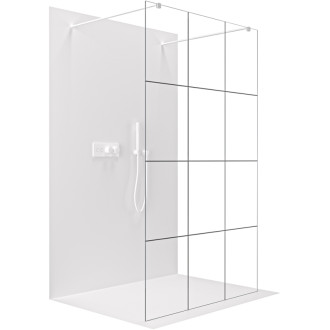 CERANO Sprchová zástěna Walk-in Onyx Duo L/P  8mm bílá matná/industriální sklo 160x200