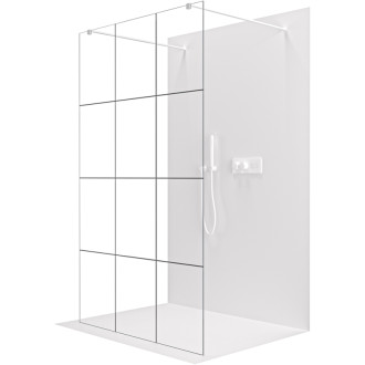 CERANO Sprchová zástěna Walk-in Onyx Duo L/P  8mm bílá matná/industriální sklo 160x200