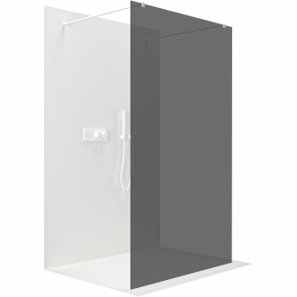 CERANO Sprchová zástěna Walk-in Onyx Duo L/P  bílá matná, grafitové sklo 100x200
