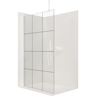 CERANO Sprchová zástěna Walk-in Onyx Top L/P 8mm bílá matná/industriální sklo 110x200