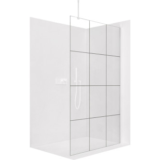 CERANO Sprchová zástěna Walk-in Onyx Top L/P 8mm bílá matná/industriální sklo 110x200