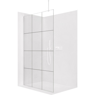 CERANO Sprchová zástěna Walk-in Onyx Top L/P 8mm bílá matná/industriální sklo 110x200