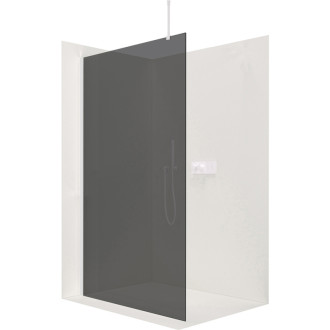 CERANO Sprchová zástěna Walk-in Onyx Top L/P bílá matná, grafitové sklo 110x200