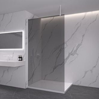 CERANO Sprchová zástěna Walk-in Onyx Top L/P bílá matná, grafitové sklo 130x200