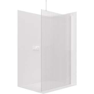 CERANO Sprchová zástěna Walk-in Onyx Top L/P bílá matná, rýhované sklo 90x200