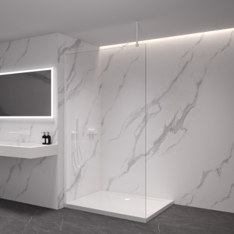 CERANO Sprchová zástěna Walk-in Onyx Top L/P bílá matná, transparent sklo 120x200