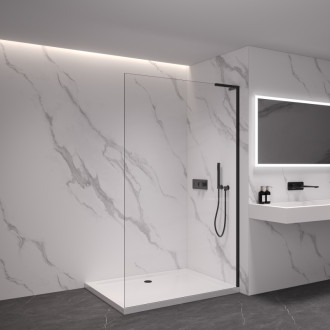 CERANO Sprchová zástena Walk-in Onyx Ľ/P L-pravá čierna mat, transparent sklo 110x200