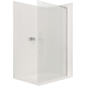 CERANO Sprchová zástěna Walk-in Onyx L/P L-pravá  chrom, rýhované sklo 110x200