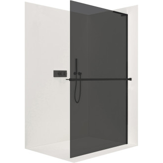 CERANO Sprchová zástena Walk-in Onyx L/P držiak L-pravá čierna mat, grafitové sklo 110x200