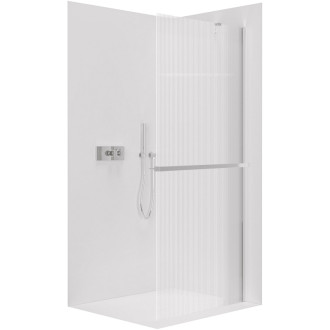 CERANO Sprchová zástěna Walk-in Onyx Y L/P +držák chrom, rýhované sklo 110x200