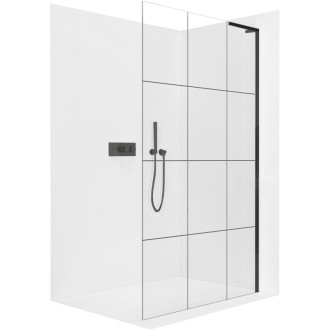 CERANO Sprchová zástena Walk-in Onyx L-pravá 8mm čierna mat/industriálne sklo 110x200