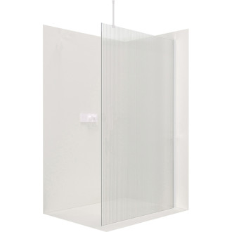 CERANO Sprchová zástěna Walk-in Onyx Top L/P bílá matná, rýhované sklo 110x200