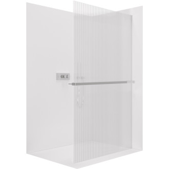 CERANO Sprchová zástěna Walk-in Crystal L/P +držák chrom, rýhované sklo 110x200