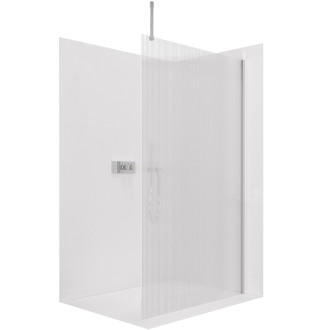 CERANO Sprchová zástěna Walk-in Onyx Top Cube L/P  chrom, rýhované sklo 110x200