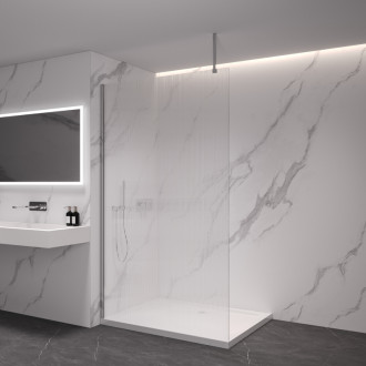 CERANO Sprchová zástěna Walk-in Onyx Top Cube L/P  chrom, rýhované sklo 110x200