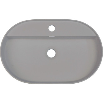 Deante Silia umývadlo s miestom pre batériu, šedý metalický, 550x350 mm CQS_SU6B