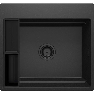 Deante Momi jedno-komorový granitový drez 560x520x220, 3,5&quot;, grafitový metalický ZRM_G10A