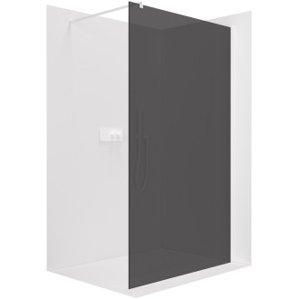 CERANO Sprchová zástěna Walk-in Onyx L/P kulatá  bílá matná, grafitové sklo 130x200