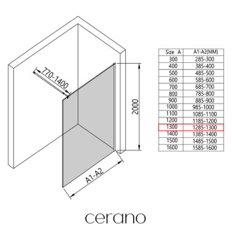CERANO Sprchová zástěna Walk-in Onyx L/P kulatá  bílá matná, grafitové sklo 130x200