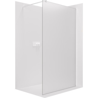 CERANO Sprchová zástěna Walk-in Onyx L/P kulatá  bílá matná, grafitové sklo 90x200