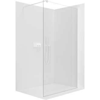 CERANO Sprchová zástěna Walk-in Onyx L/P kulatá  bílá matná, transparent sklo 110x200