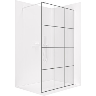 CERANO Sprchová zástěna Walk-in Onyx L/P kulatá  zlatá kartáčovaná, grafitové sklo 140x200