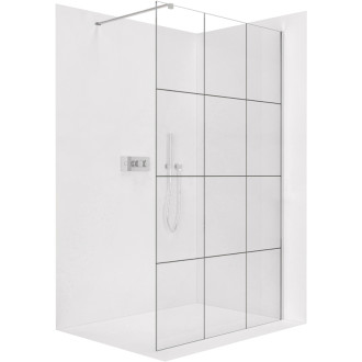 CERANO Sprchová zástěna Walk-in Industro L/P  8mm chrom/industriální sklo 90x200