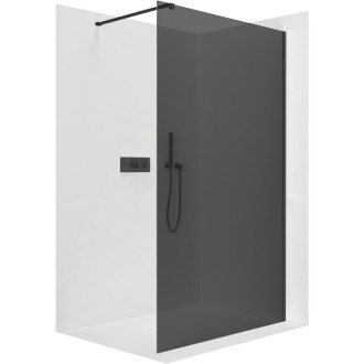 CERANO Sprchová zástěna Walk-in Onyx L/P  černá mat, grafitové sklo 90x200