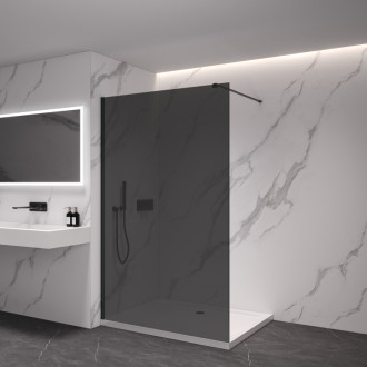 CERANO Sprchová zástěna Walk-in Onyx L/P  černá mat, grafitové sklo 90x200
