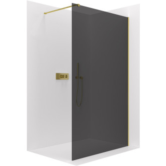 CERANO Sprchová zástěna Walk-in Onyx L/P  zlatá kartáčovaná, grafitové sklo 140x200