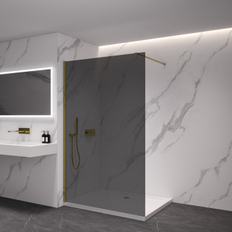 CERANO Sprchová zástěna Walk-in Onyx L/P  zlatá kartáčovaná, grafitové sklo 140x200