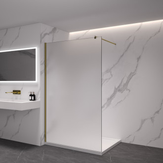 CERANO Sprchová zástěna Walk-in Onyx L/P  zlatá kartáčovaná, mléčné sklo 80x200